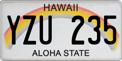 HI license plate YZU235