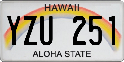 HI license plate YZU251