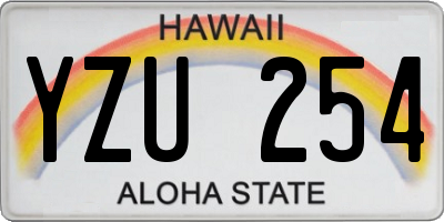 HI license plate YZU254