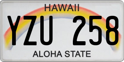 HI license plate YZU258