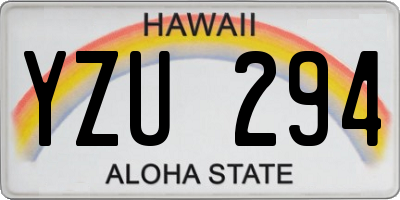 HI license plate YZU294