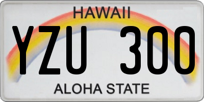 HI license plate YZU300