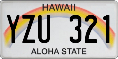 HI license plate YZU321