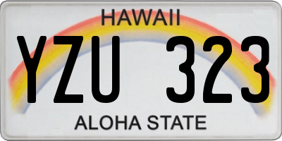 HI license plate YZU323