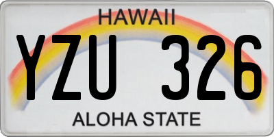 HI license plate YZU326