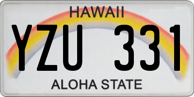 HI license plate YZU331