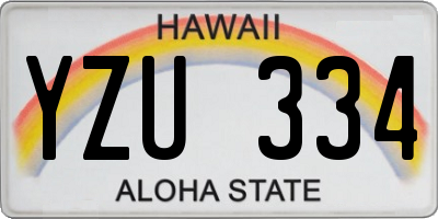HI license plate YZU334