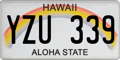 HI license plate YZU339