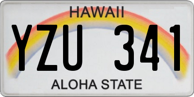HI license plate YZU341