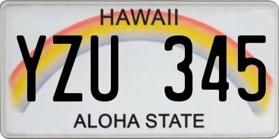 HI license plate YZU345