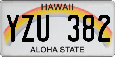 HI license plate YZU382