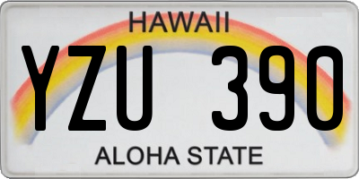 HI license plate YZU390