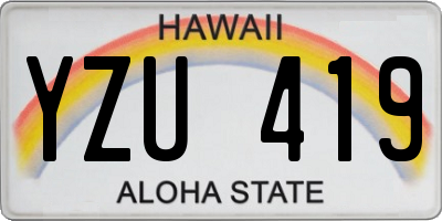 HI license plate YZU419
