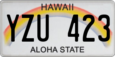 HI license plate YZU423