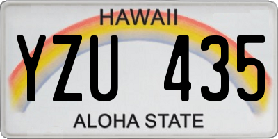HI license plate YZU435