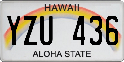 HI license plate YZU436