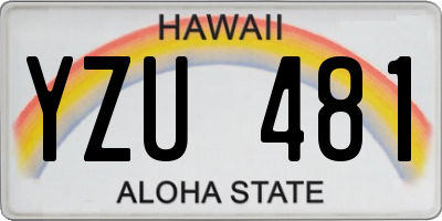 HI license plate YZU481