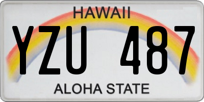 HI license plate YZU487