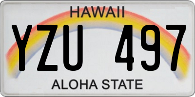 HI license plate YZU497