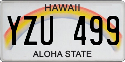 HI license plate YZU499