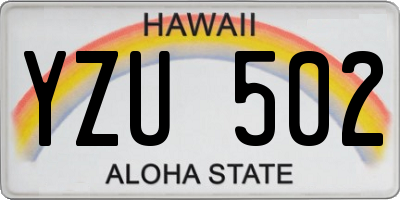 HI license plate YZU502