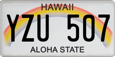 HI license plate YZU507