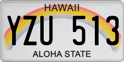 HI license plate YZU513
