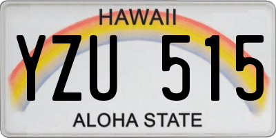 HI license plate YZU515