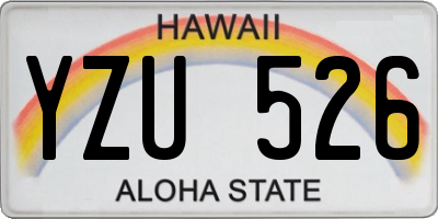 HI license plate YZU526