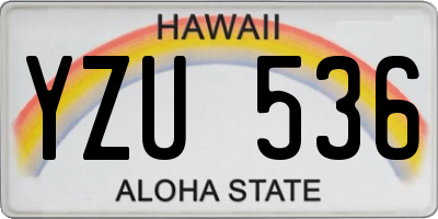 HI license plate YZU536