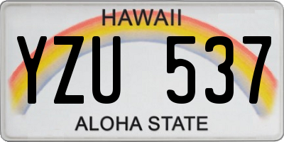HI license plate YZU537