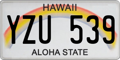 HI license plate YZU539