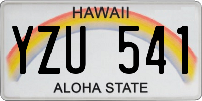 HI license plate YZU541