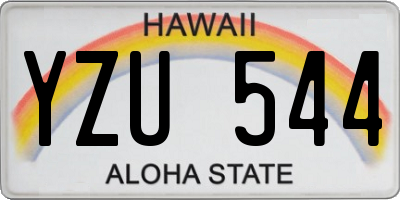 HI license plate YZU544