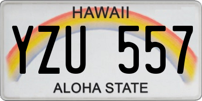 HI license plate YZU557