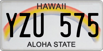HI license plate YZU575