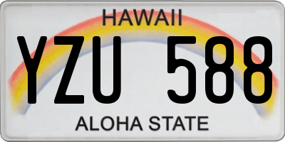 HI license plate YZU588