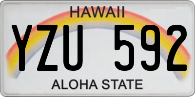 HI license plate YZU592