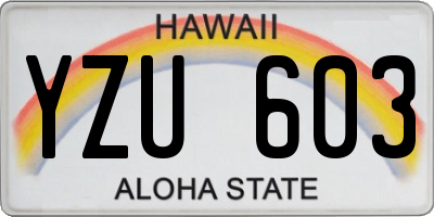 HI license plate YZU603