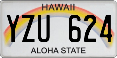 HI license plate YZU624