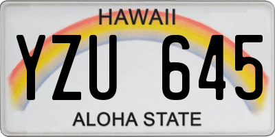 HI license plate YZU645