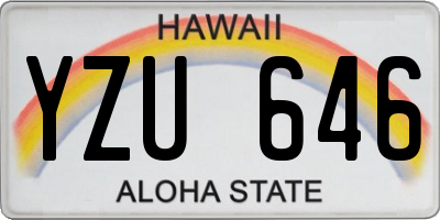 HI license plate YZU646