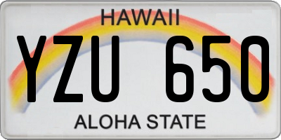HI license plate YZU650
