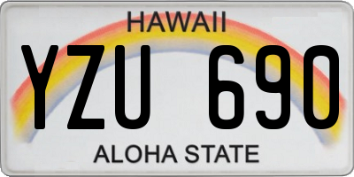 HI license plate YZU690