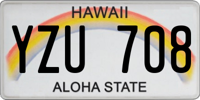 HI license plate YZU708