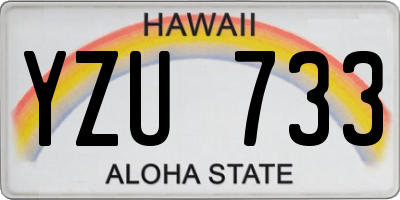 HI license plate YZU733