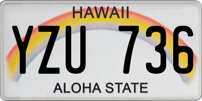 HI license plate YZU736