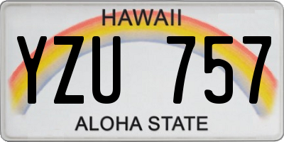 HI license plate YZU757