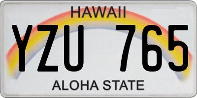 HI license plate YZU765