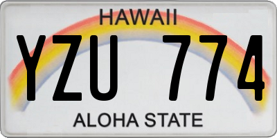 HI license plate YZU774